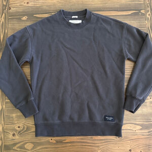 Abercrombie & Fitch Crewneck Sweatshirt Gray Fleece Blend Relaxed Fit Size S
